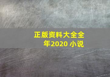 正版资料大全全年2020 小说